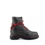 RPK Anfibio Donna Pelle Grigia Vintage E Impunture Rosse
