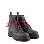 RPK Anfibio Donna Pelle Grigia Vintage E Impunture Rosse