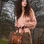 Campomaggi Borsa Donna Week End In Pelle E Tessuto