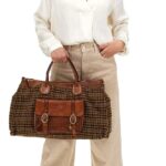 Campomaggi Borsa Donna Week End In Pelle E Tessuto
