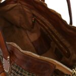 Campomaggi Borsa Donna Week End In Pelle E Tessuto