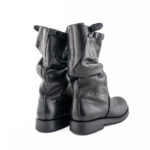 RPK Stivale Donna Nero Tubolare Con Gambale Effetto Calato E Borchie
