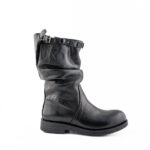 RPK Stivale Donna Nero Tubolare Con Gambale Effetto Calato E Borchie