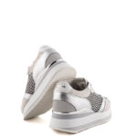 Crime London Sneakers Donna Rete Argento Con Zeppa