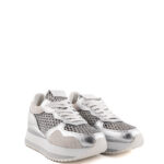 Crime London Sneakers Donna Rete Argento Con Zeppa