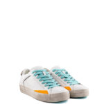 Crime London Sneakers Donna Bianca Con Lacci Verde Acqua
