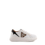 Emanuélle Vee Sneakers Donna In Pelle Bianca Con Catena Logo