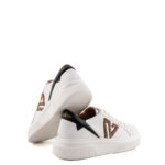 Emanuélle Vee Sneakers Donna In Pelle Bianca Con Catena Logo