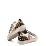 Emanuélle Vee Sneakers Donna Bianca Con Glitter Oro E Maxi Cristalli