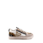 Emanuélle Vee Sneakers Donna Bianca Con Glitter Oro E Maxi Cristalli