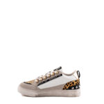 Emanuélle Vee Sneakers Donna Bianca Con Glitter Oro E Maxi Cristalli