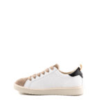 Panchic Scarpa Uomo In Pelle Bianca E Camoscio Tortora