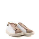 Panchic Scarpa Uomo In Pelle Bianca E Camoscio Tortora