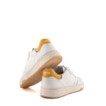 Crime London Sneakers Uomo Basket Bianca Con Talloncino Ocra
