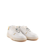 Crime London Sneakers Uomo Basket Bianca Con Talloncino Ocra