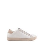 Crime London Sneakers Uomo Bassa In Pelle Bianca E Talloncino Beige