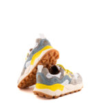 Flower mountain Sneakers Uomo Yamano Tela Bianca Con Dettagli Gialli