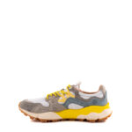 Flower mountain Sneakers Uomo Yamano Tela Bianca Con Dettagli Gialli