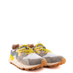 Flower mountain Sneakers Uomo Yamano Tela Bianca Con Dettagli Gialli