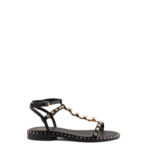 Ash Sandalo Donna Party Nero Con Maxi Borchie Oro