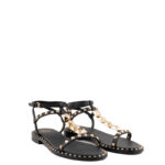 Ash Sandalo Donna Party Nero Con Maxi Borchie Oro