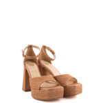 Matteo Pitti Sandalo Donna Glitter Bronzo Con Plateau