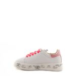 Premiata Sneakers Donna Belle 6281 Bianca Con Lacci Fuxia