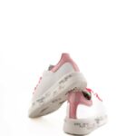 Premiata Sneakers Donna Belle 6281 Bianca Con Lacci Fuxia