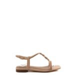 Bibi Lou Sandalo Donna Cipria Con Treccia In Cristalli
