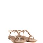 Bibi Lou Sandalo Donna Cipria Con Treccia In Cristalli