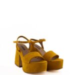 Carmens sandalo Donna In Camoscio Giallo Con Plateau