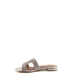 Bibi Lou Ciabattina Donna Flat Argento Con Cristalli