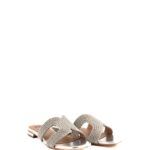 Bibi Lou Ciabattina Donna Flat Argento Con Cristalli