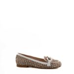 Status Mocassino Donna In Rafia Intrecciata Con Catena
