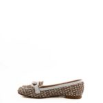 Status Mocassino Donna In Rafia Intrecciata Con Catena