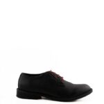 Lord Douglas Derby Uomo Pelle Nera Con Lacci Rossi