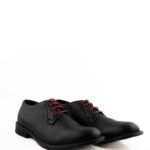 Lord Douglas Derby Uomo Pelle Nera Con Lacci Rossi