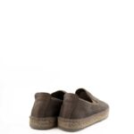 Espadrilles Mocassino Uomo In Tela Fango Con Corda