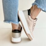 Alexander Smith Harrow Sneakers Donna Nude E Tessuto Glitterato