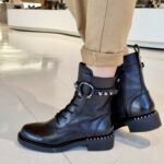 Ash Floyd Anfibio Donna Nero Con Borchie