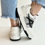 Ash Blake Sneakers Donna Avorio E Glitter Argento