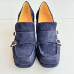 Mara Bini Mocassino Blu Con Doppie Fibbie