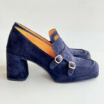 Mara Bini Mocassino Blu Con Doppie Fibbie