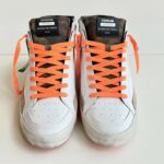 Crime London Deluxe Mid Sneakers Uomo Bianca E Lacci Fluo