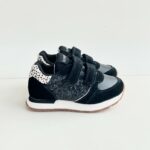 Sun 68 Sneakers Bambina Nera Glitter Con Velcro