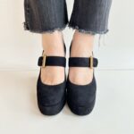 Bruno Premi Mary Jane In Camoscio Nero
