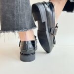 Bruno Premi Mocassino Donna Nero Con Frangia