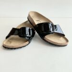 Birkenstock Madrid Big Buckle Donna In Vernice Total Black