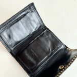Campomaggi Portafoglio Donna Nero Con Bottone E Borchie