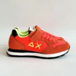 Sun 68 Sneakers Bambino Arancio Fluo Con Velcro E Laccio Elastico